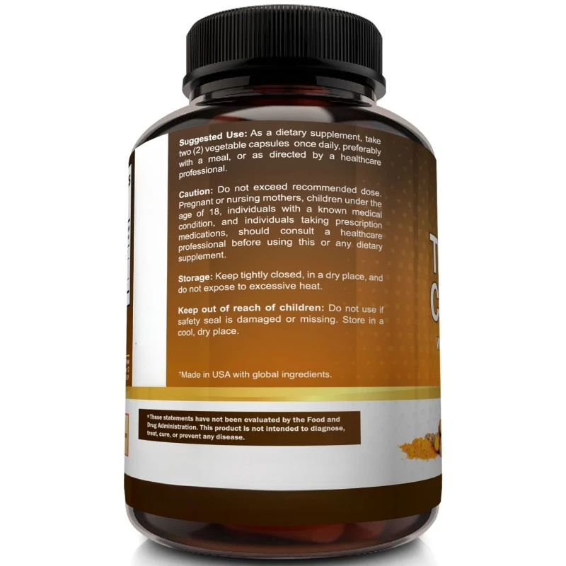 Turmeric Curcumin Capsule - Suplement Kurkumy Kurkuminowej 1650mg z 95%